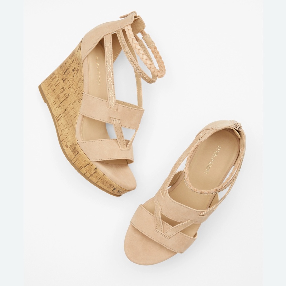 Strappy Tan Wedge